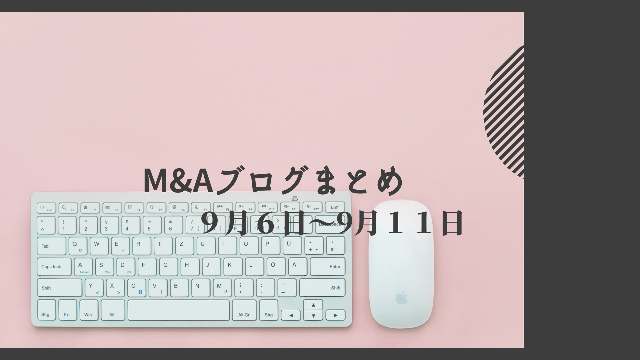 １週間のM&Aブログまとめ(２０２１年９月６日〜２０２１年９月１１日)